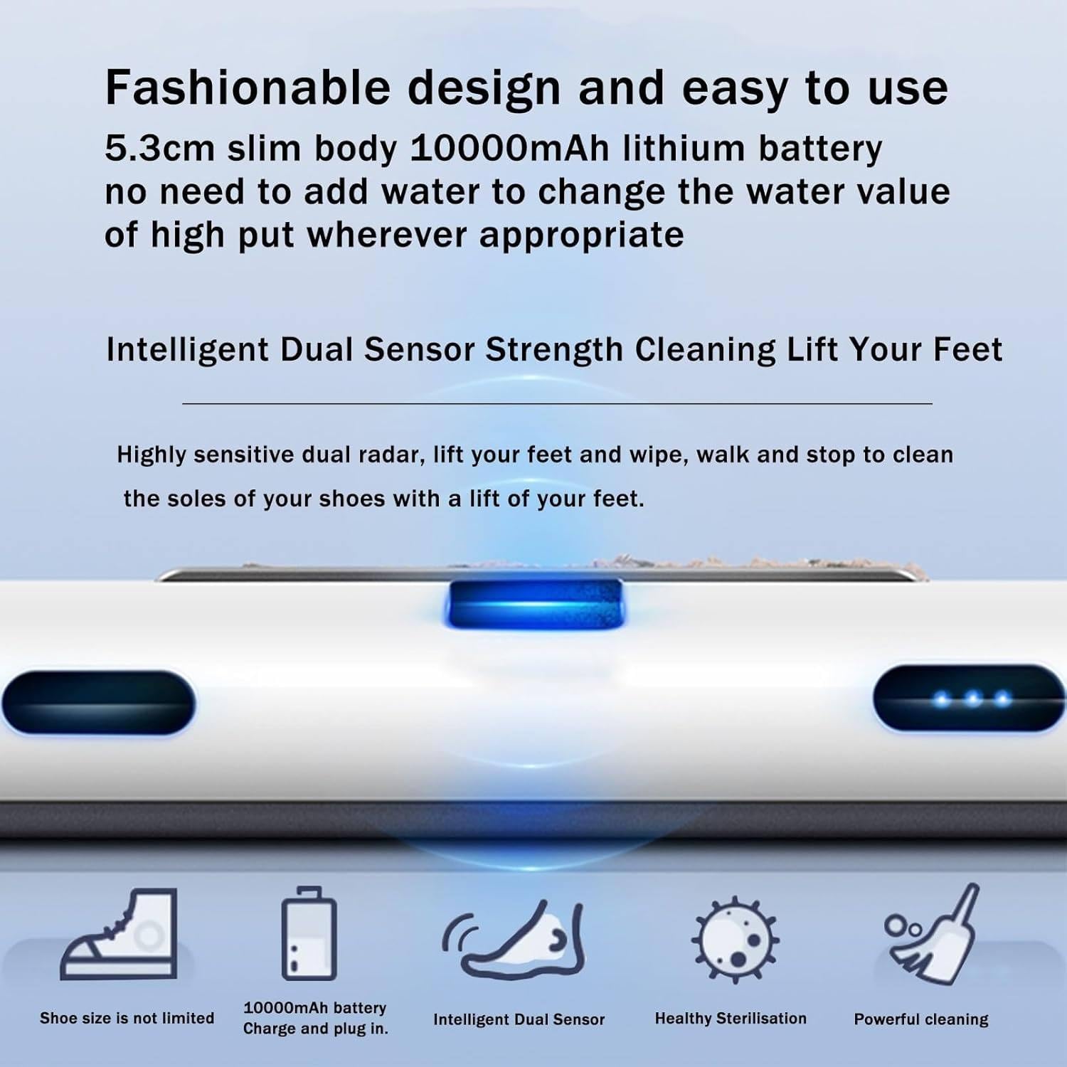 Máquina automática de limpieza de zapatos, pulidora de suela recargable con inducción de 260 rpm, perfecta para hoteles y entradas, solución eficiente para el cuidado de zapatos