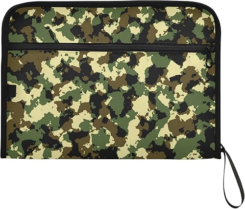 Miniatura 2 de senya Organizador de archivos de acordeón, carpeta expandible de camuflaje de camuflaje militar, 13 bolsillos con cremallera para documentos,