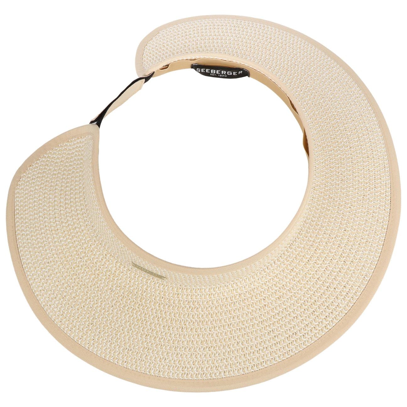 Seeberger Visiere Wide Brim Femme - en Paille pour avec Visiere, Passepoil Printemps-ete Ete