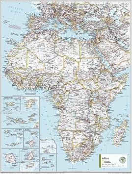 National Geographic Maps Africa Political Wall Map - Compact - 21.5 x 16.25 inches - Front Lamination