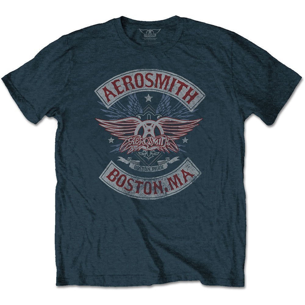Aerosmith Unisex Denim Blue Aerots04md02 T-Shirt, Medium