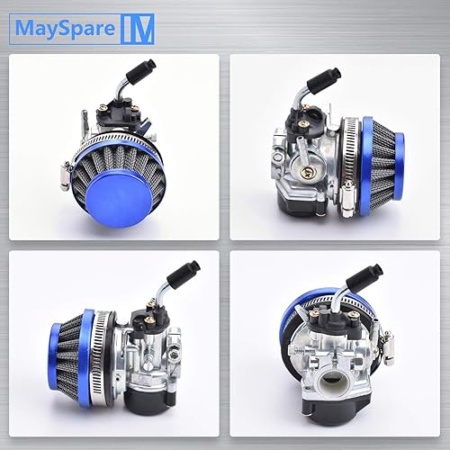 Miniatura 3 de Carburador de carreras de 2 tiempos 49cc 66cc 70cc 80cc con filtro de aire para motor de 2 tiempos bicicleta motorizada azul