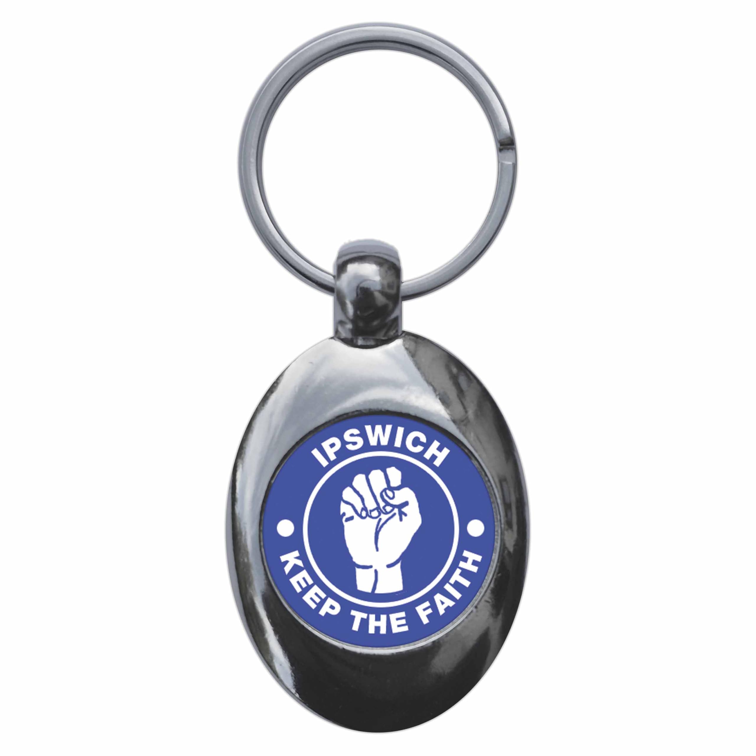 Ozorath Ipswich Keep The Faith Northern Soul Keyring Keychain Key Ring Chain With Trolley Coin
