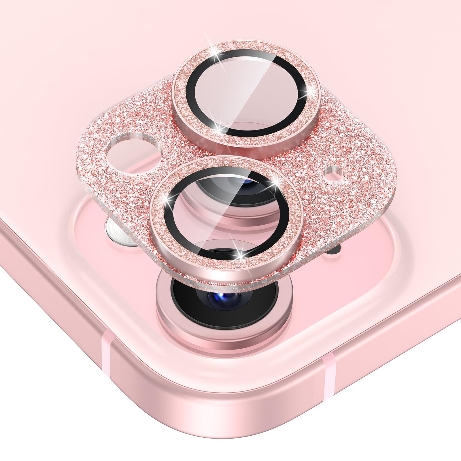 Tensea for iPhone 15 / iPhone 15 Plus Camera Lens Protector, Metal Aluminum Alloy Tempered Glass Cover Camera Screen Protector Accessories, Case