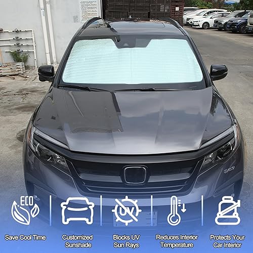 Miniatura 3 de Parasol para parabrisas delantero para Honda Pilot 2016-2022, parasol de ventana delantera, visera solar reflectante plegable, cubierta protectora