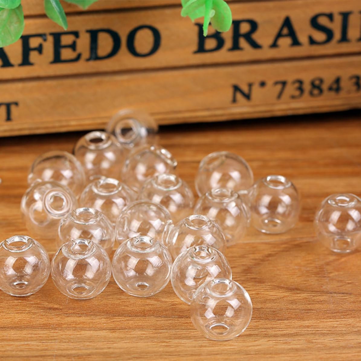 Bola de Cristal Agujero Recto Hueca Transparente 100 Piezas