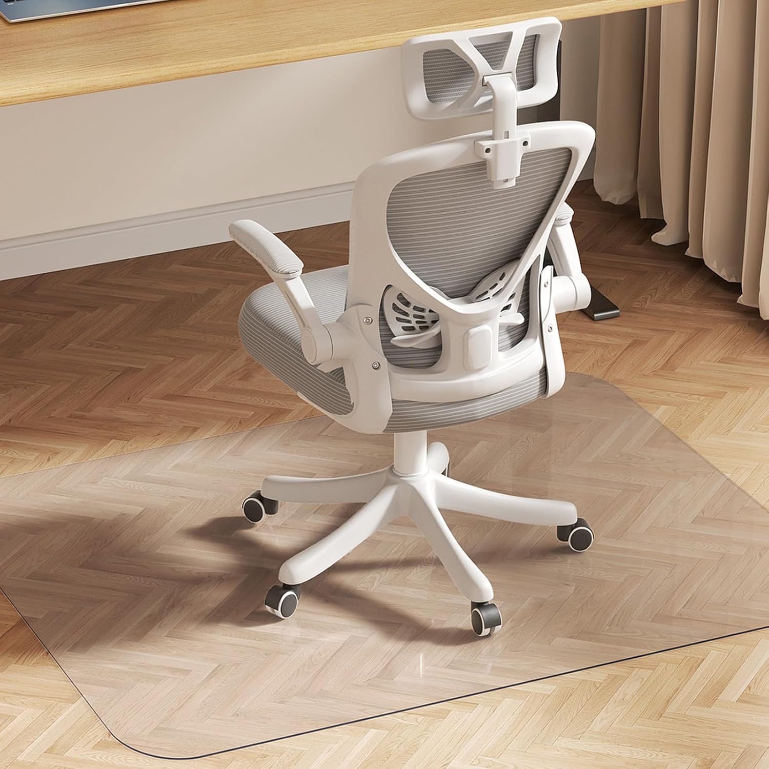 Delamu Office Chair Mat for Hardwood Floor, 36"×48" Office Computer & Desk Chair Mat, Clear PVC Heavy Duty Floor Protector Mat for Rolling Chairs 36" x 48" Transparent