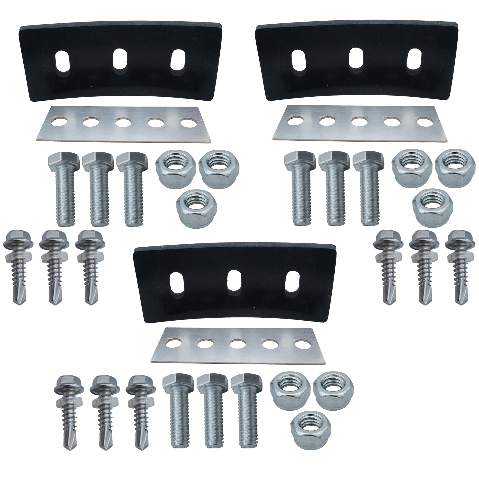 Kits de goma de modificación de impulsor de soplador de nieve, 3/8 pulgadas, 3 cuchillas, acero inoxidable, universal para modificar máquina de 2 etapas (juego de 3)