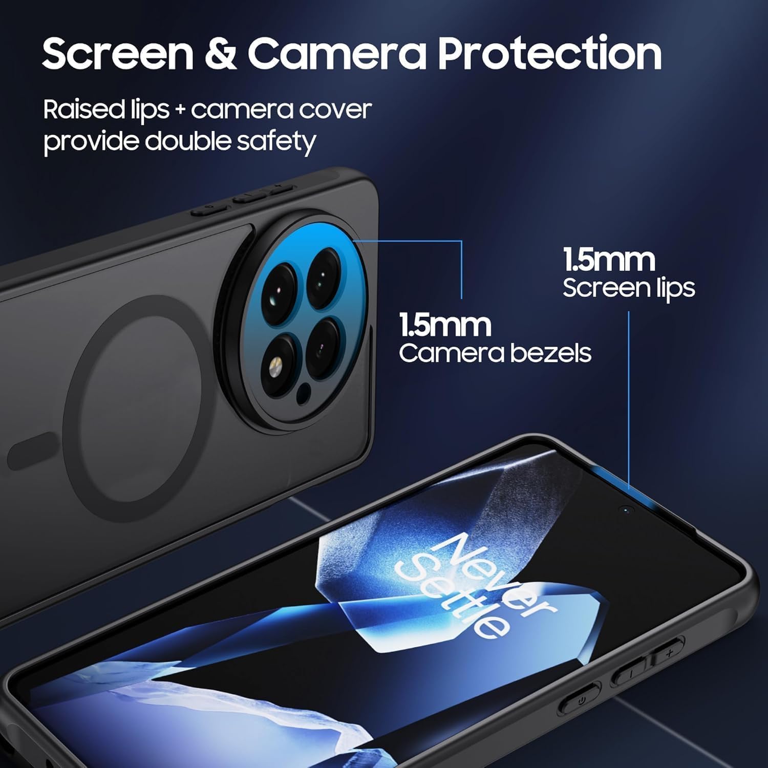 Advanced | For OnePlus 13 Case Cover with Magnetic, Compatible with Magnetic Chargers, Slim Translucent Matte Phone Case – Anti-Scratch Soft Bumper Protective Cover 2026 - view 1