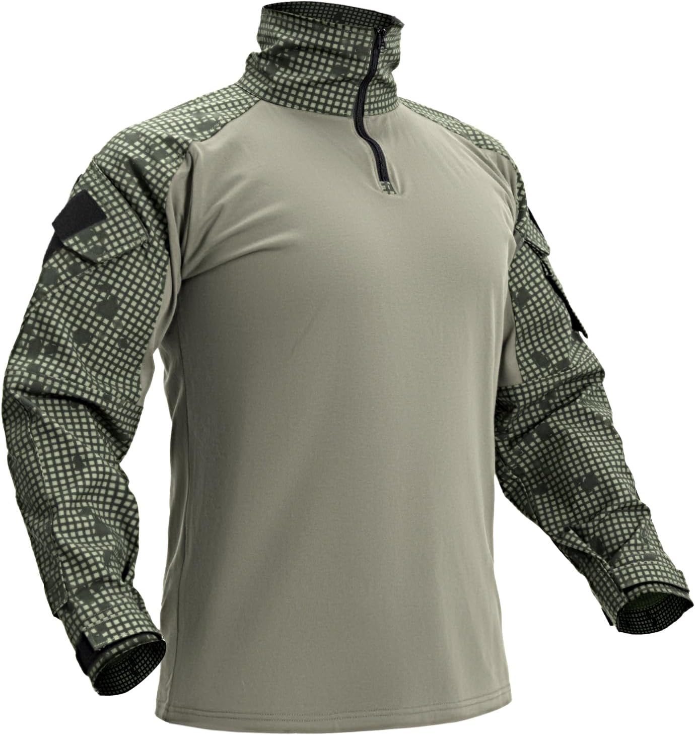 IDOGEAR SPORTS G3 Combat Shirts Men’s Tactical Shirt with Elbow Pads 1/4 Zipper Collar Long Sleeves Top Military Clothing