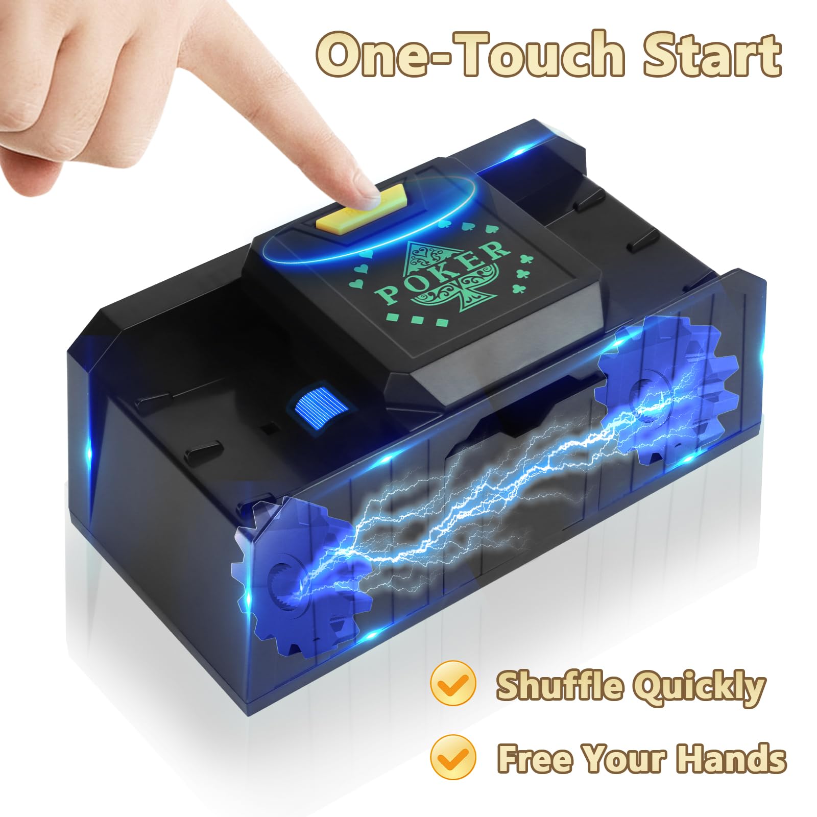 Mescolatore Automatico di Carte, MXTIMWAN Mischia Carte Automatico Card Shuffler Funzionamento a Batteria, Mescolatore di Carte Automatico per Feste in Famiglia, Poker, Blackjack, Uno