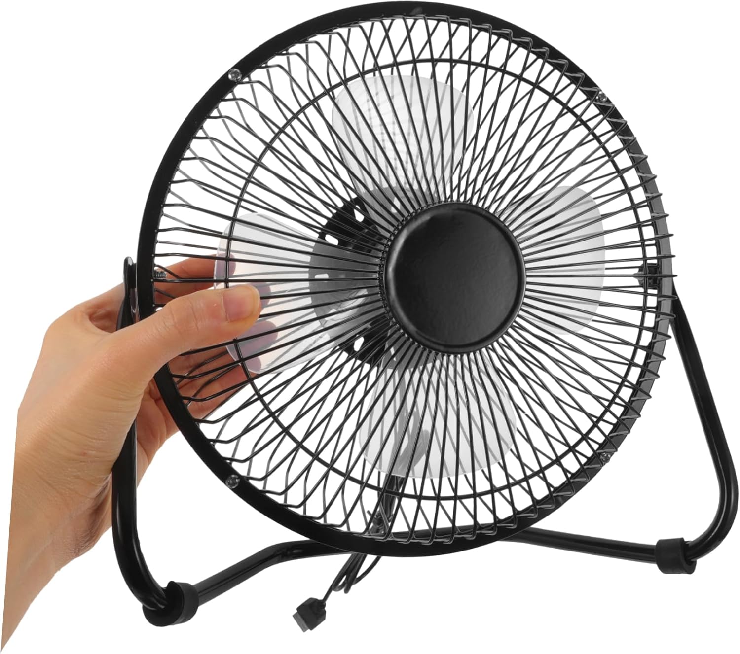 Homoyoyo 360° Rotating Mini Fan Desk Cool Lightweight Metal Retro Fan for Laptop Pc Home Office Instant Cooling