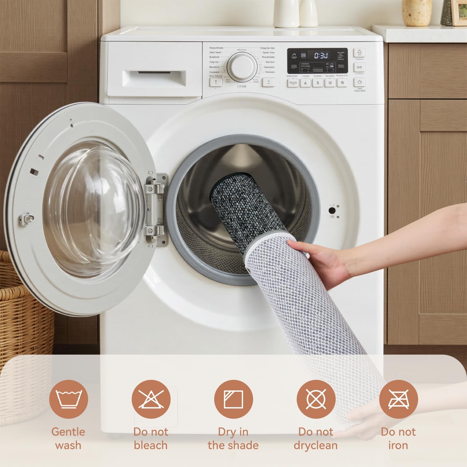 PADOOR Thin Bath Mats, Braided Bath Mats for Bathroom, No-Slip Rubber Backed Bath Rugs, Machine Washable & Quick Dry Absorbent Bathroom Mat (24"x36", Darkgrey)