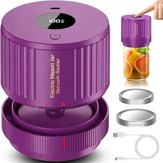 LOVE MOMENT Electric Mason Jar Vacuum Sealer Kit - Cherry Red | for Wide Mouth and Regular Mouth Mason Jar