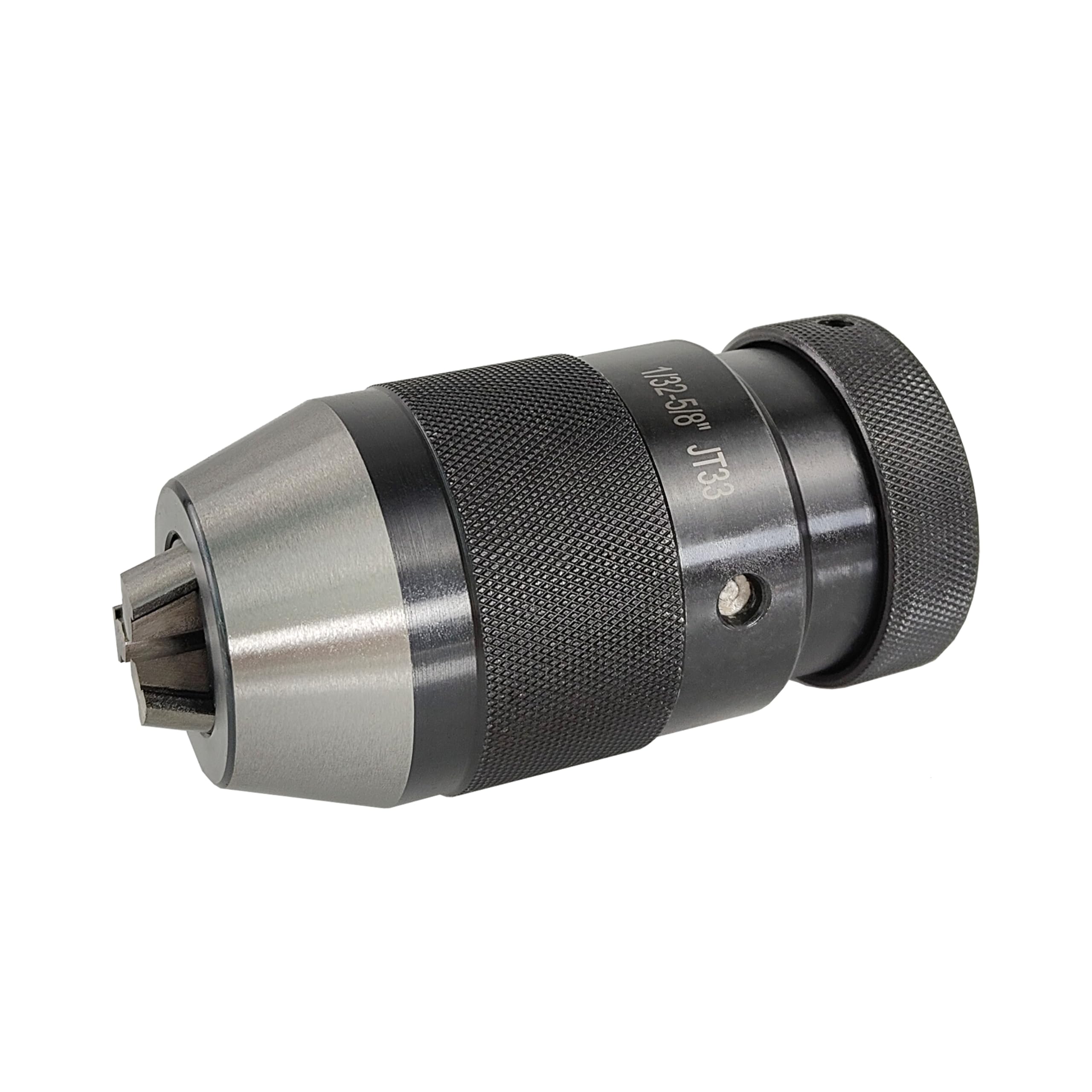 HFS(R) Self Tighten Keyless Drill Chuck JT33 Taper Mount 3-Jaw for Lathes Drilling Machine 1/32"-5/8"(1-16mm)