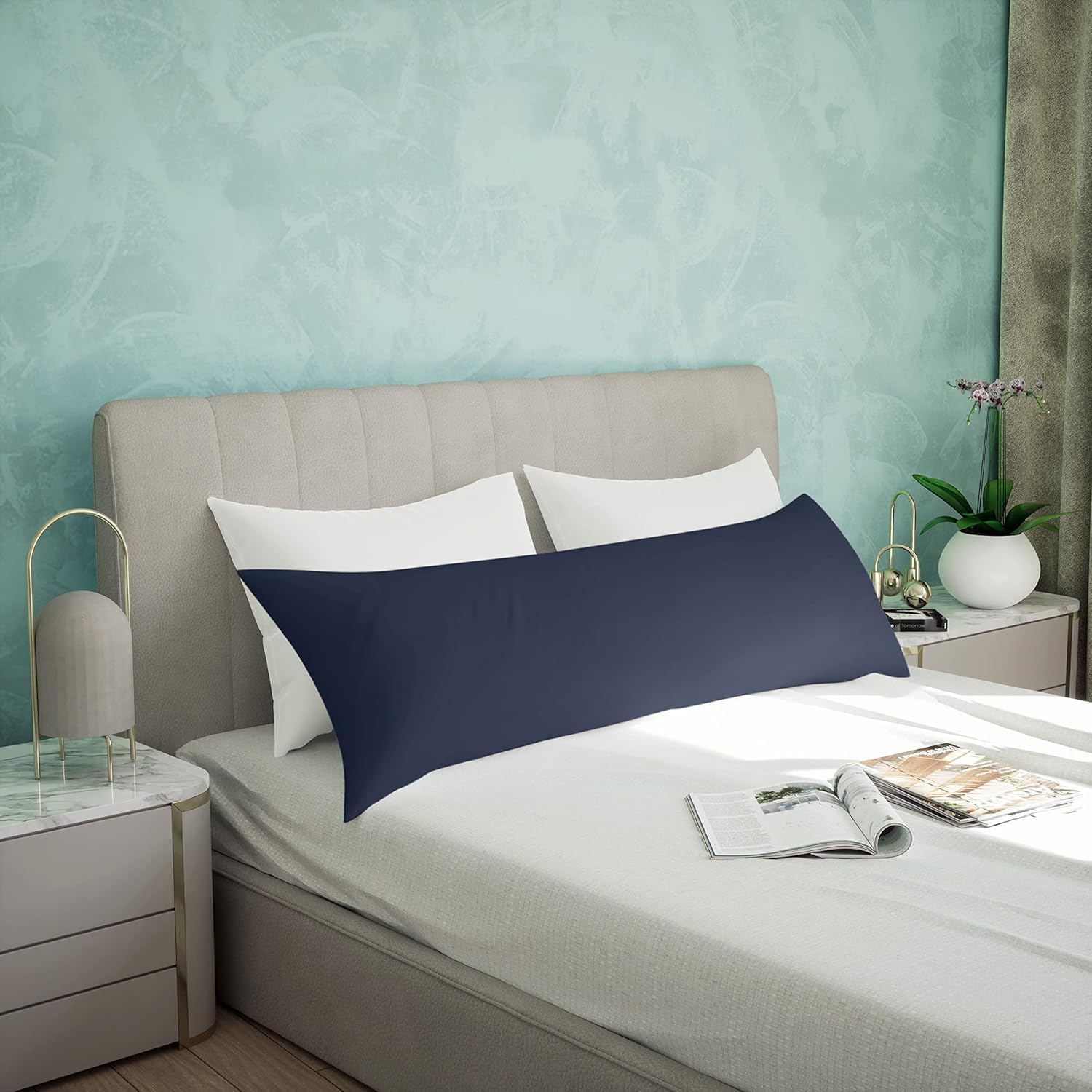 Utopia Bedding Cuscino per Dormire laterale 40x145 cm, Cuscino Lungo Per Gravidanza e Sostenere la Maternità, Cuscini Corpo (Blu Navy)