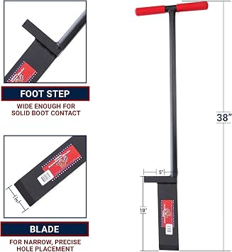 11-Gauge Dibble Bar Tree Planting Tool, Rubber Grip T-Handle | Heavy Duty All-Steel Digging Bar for Seedlings, Saplings and Young Trees, Gardening Tool, 100% Made in USA