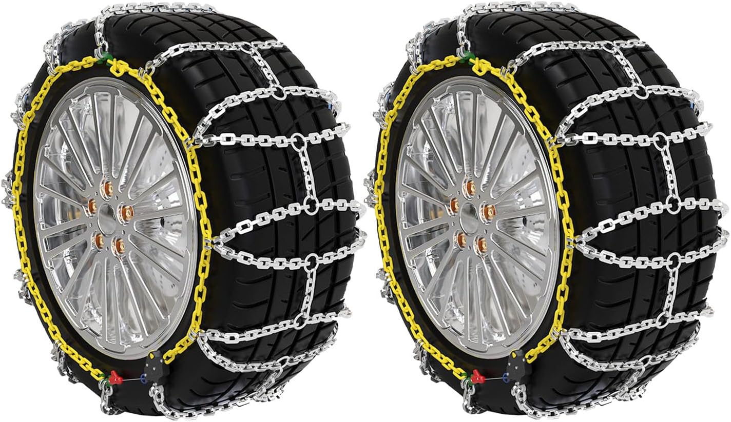 Auto Lock Snow Chains for Car,SUV,Truck and Pickup, Emergency Tire chains,Set of 2 275/40R19