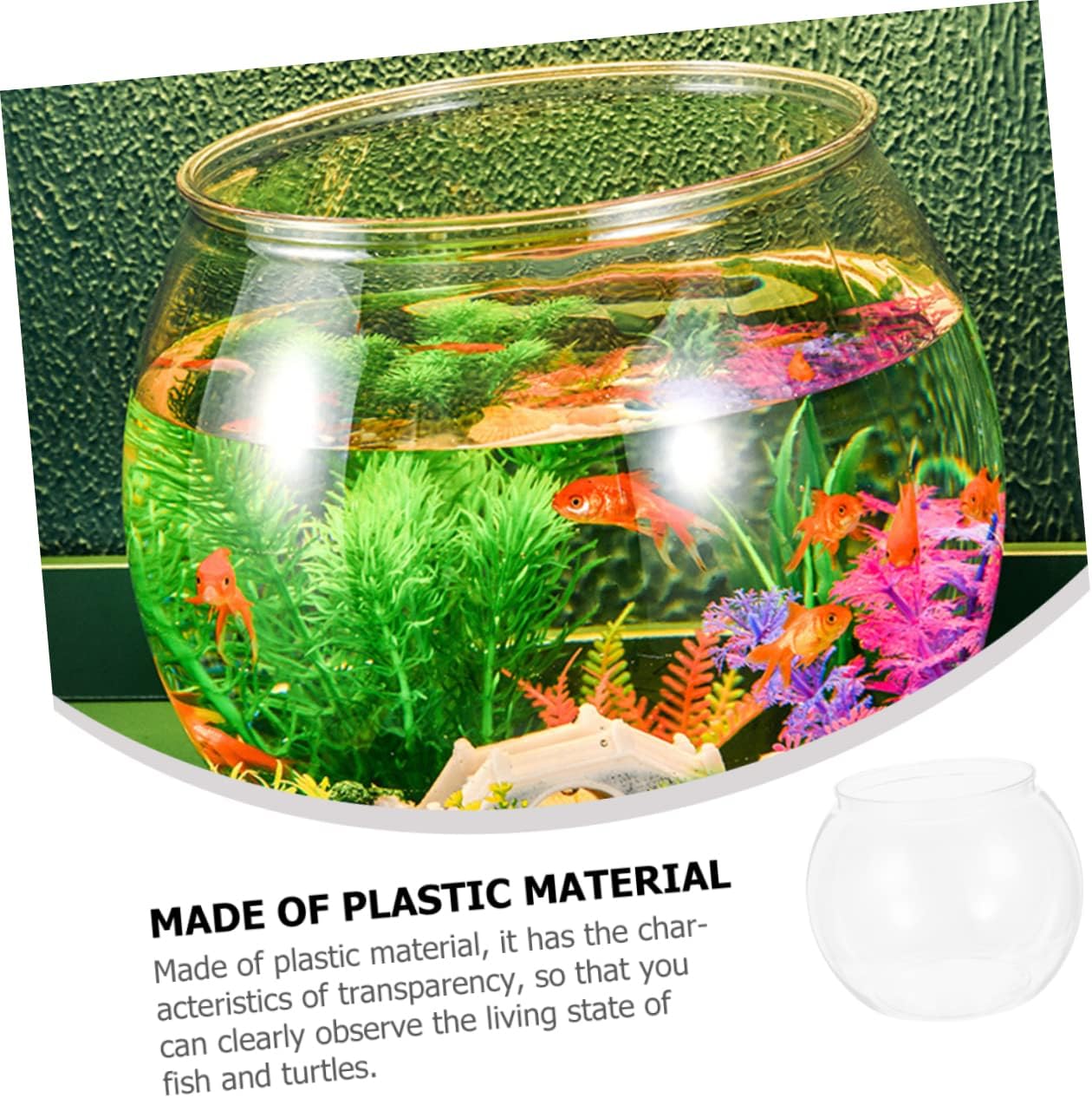 Plastic Round Goldfish Aquarium Fish Tank for Goldfish Fish Bowls Decorative Portable and Easy to Clean