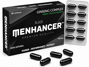 Enhance Your Performance - Extra Strength Performance Enhancing Pills, Stamina Endurance Booster Black Supplement Pills for Men - 10 Ginseng Capsules