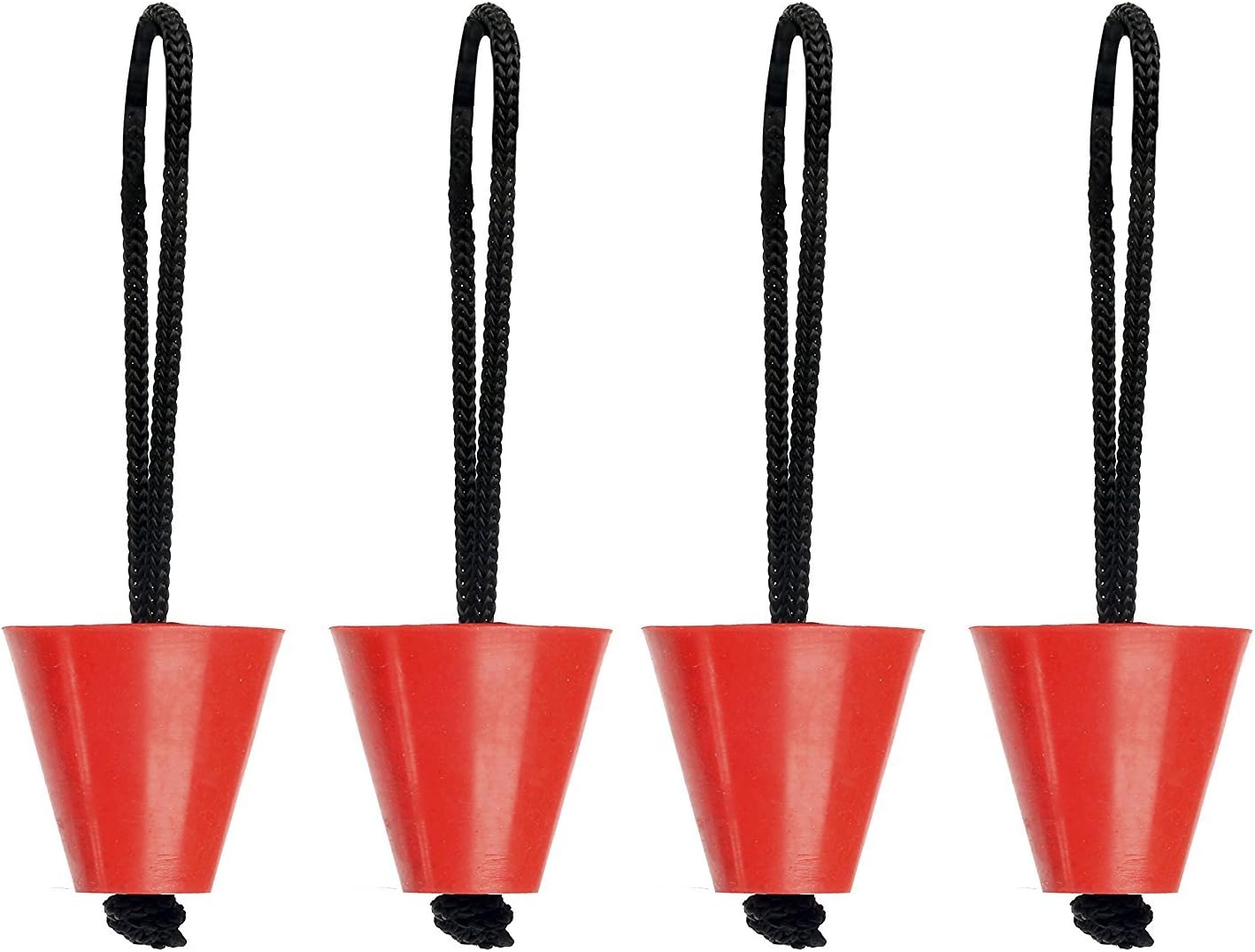 Amarine-made Pack of 4 Universal Kayak Scupper Plug Kit,Fit: Hobie Kayaks, Native Kayaks, Wilderness Systems Kayaks, Feelfree Kayaks, Perception Kayaks, Old Town Kayaks (Red)