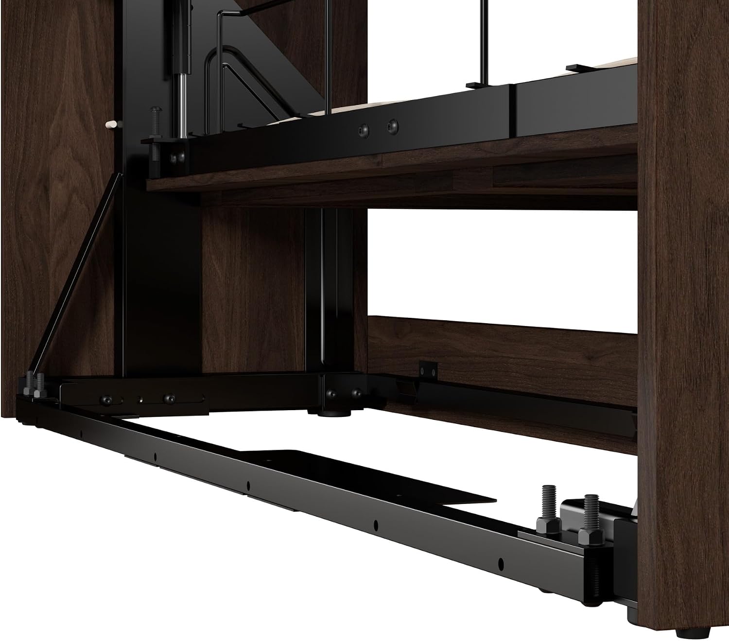 Bestar Pur Full Size Murphy Bed in Black Walnut, 59-inch Space-Saving Sleeping Arrangement for Multipurpose Area, Bedroom, Guest Room, or Living Room