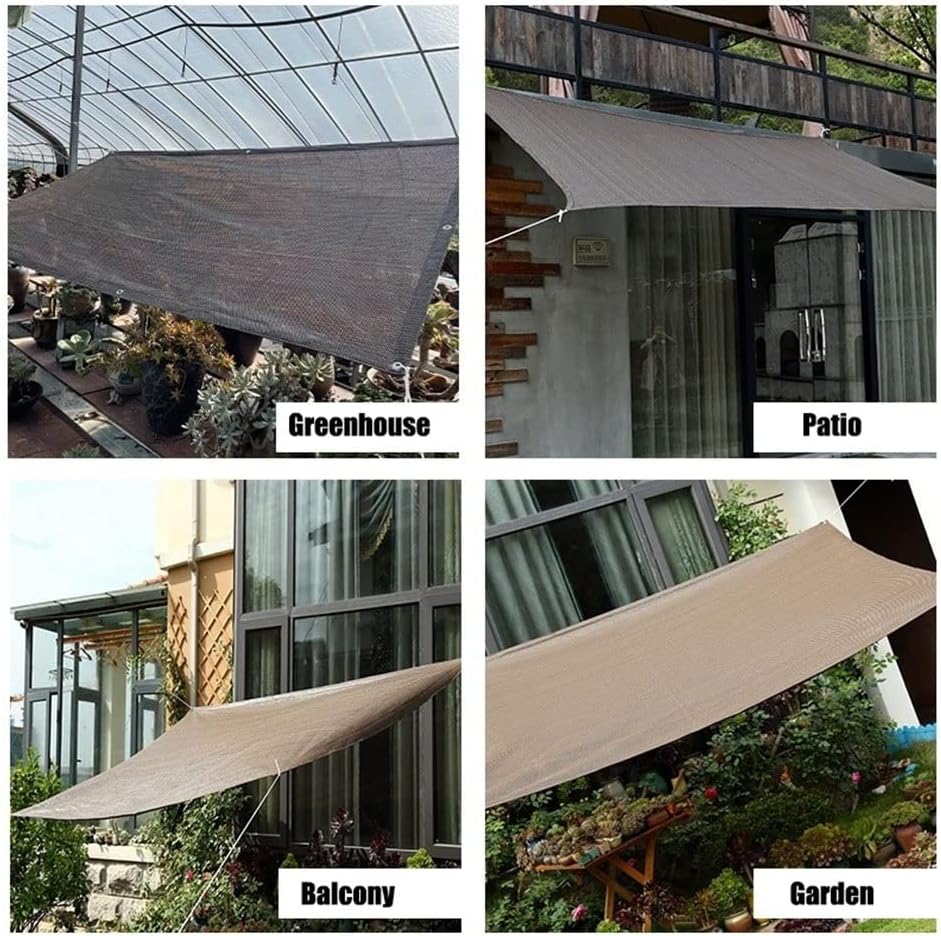 Sunblock Shade Cloth, 90% Shade Net, Garden Shade Mesh with Grommets for Plant, Swimming Pools, Patios, Outdoor Shade Sail UV Resistant 3.3ftx3.3ft 6.5ftx10ft 10ftx13ft 13ftx20ft ( Color : Natural col