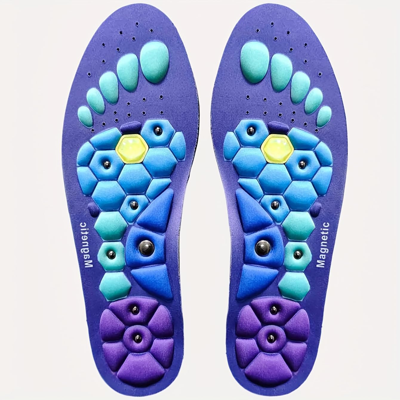 Acupressure Foot Massage Insoles for Men and Women Gel Cushioned Shoe Inserts Trim to Fit Daily Comfort Arch Support-8-11