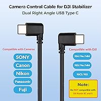 Vista 5 de DJI USB tipo C a tipo C en ángulo recto cable de control de múltiples cámaras, para DJI RS4 Pro, RS4, RS3 Pro, RS3 Mini, RSC2, RS2 estabilizador