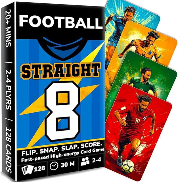 QUOKKA Soccer Fast-Paced Card Game for Kids & Adults – 128 Cards & Eas...