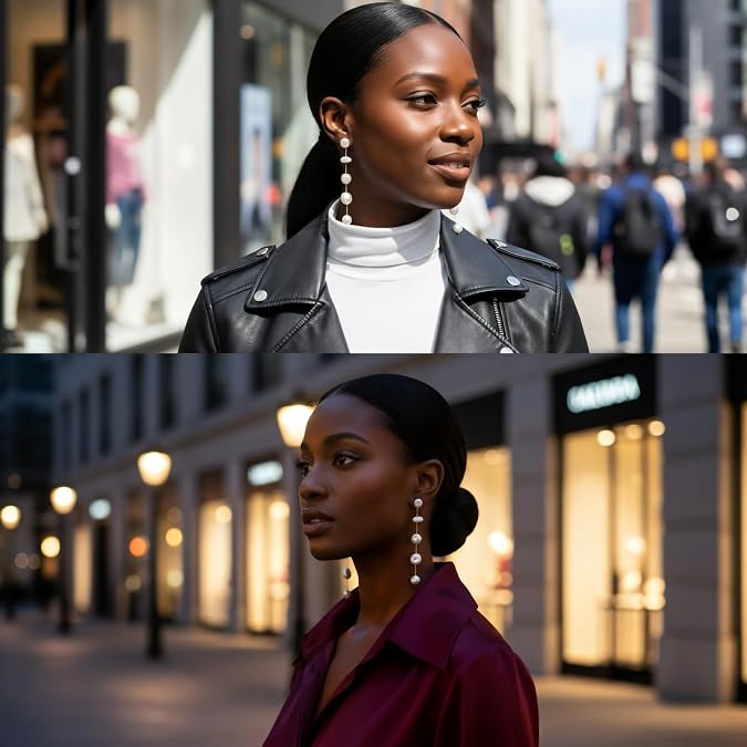 Statement Pearl Drop Dangle Earrings