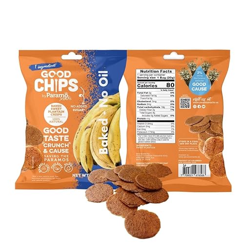Miniatura 3 de Good Chips - Chips crujientes de plátano dulce horneado, crujientes, sin aceite, maduritos saludables, 0.7 onzas, paquete de 12