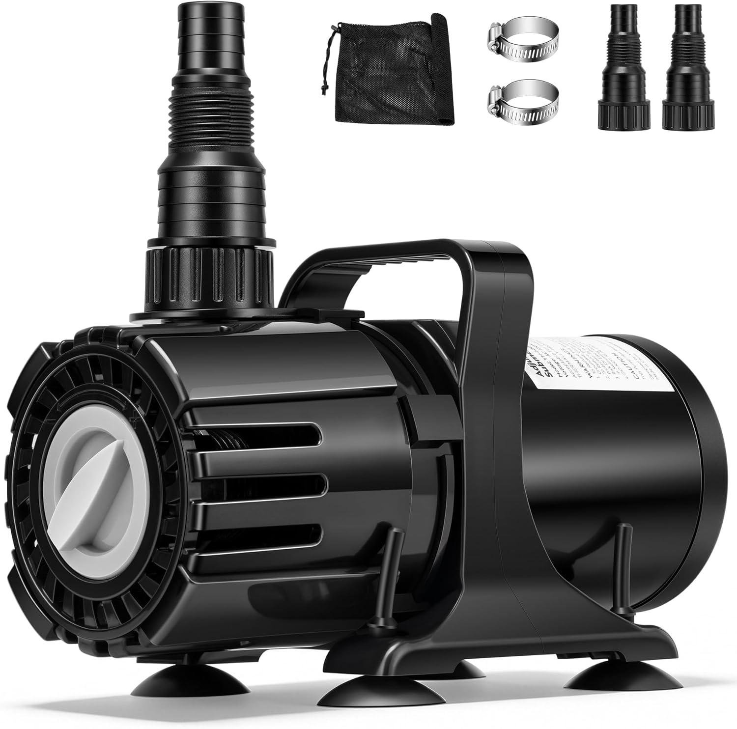 VIVOHOME 100W Adjustable Flow Submersible Water Pump, 700-1800GPH Stepless Flow Control, 14ft Max Lift, 180° Seamless Adjustable Nozzle and Barrier Pump Bag for Pond, Aquarium, Fountain, Waterfall