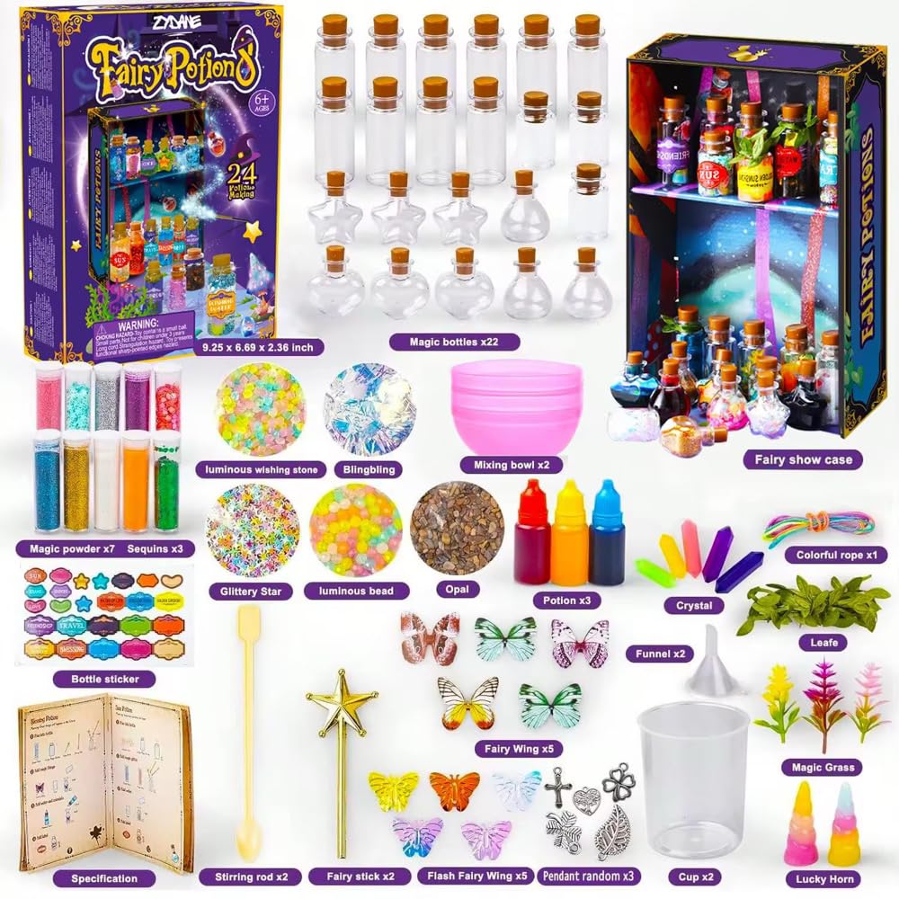 Zydane Fairy Potion Making Kit for Kids, Halloween 24-Bottle Magic Science & STEM Craft Set - Image 4