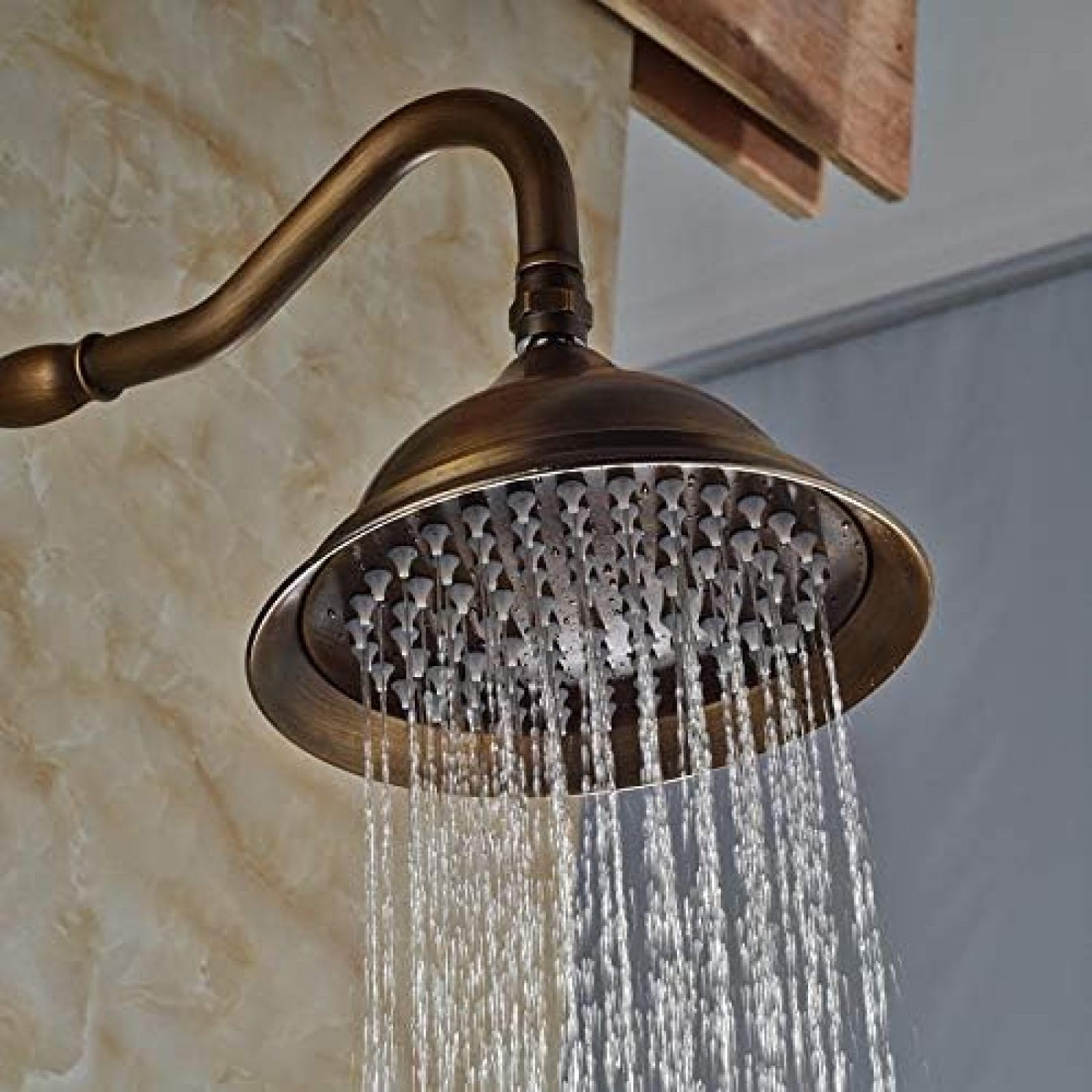 Baño 8"Cabezal De Ducha Tipo Lluvia Ducha Grifo Completo Juego De Grifo De Baño Y Ducha De Latón Antiguo Con Ducha De Mano
