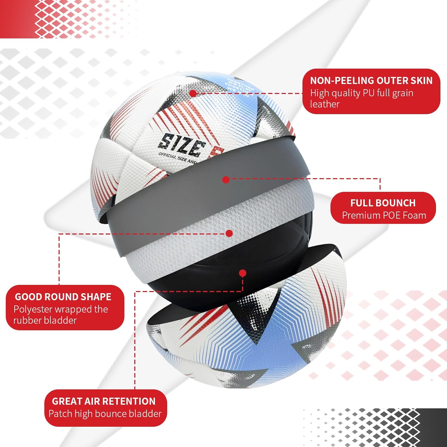 Aurora Series Soccerball Size 5 High-end Ball for Soccer Players Official Match Ball Level Quality