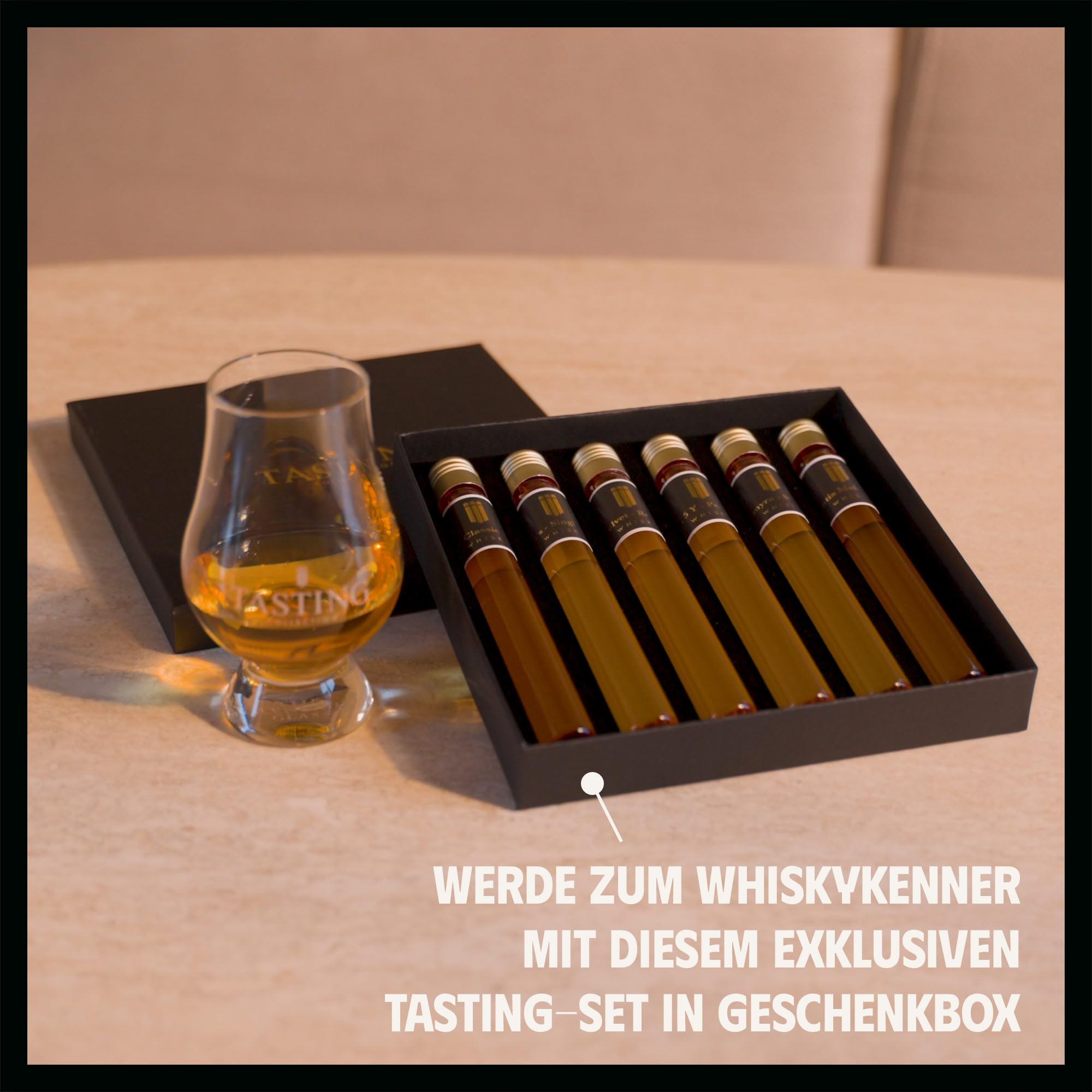 Welt Whisky Tasting Probierset 6 Fläschchen Verkostung im Geschenkset