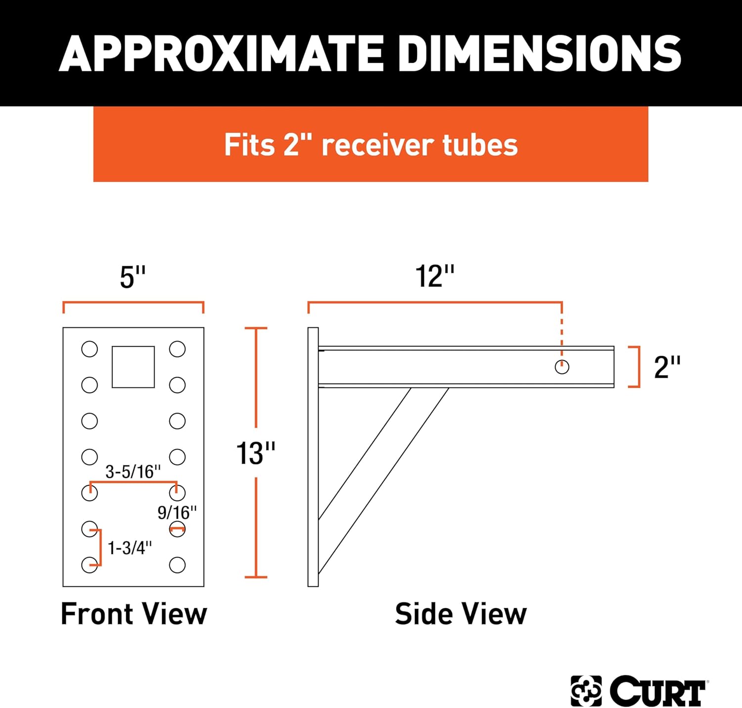 Curt Manufacturing 48342 13 in Plate 14 1/2 in Shank