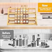 Vista 2 de Spice Rack - Bamboo Spice Rack Organization for Cabinet/Countertop