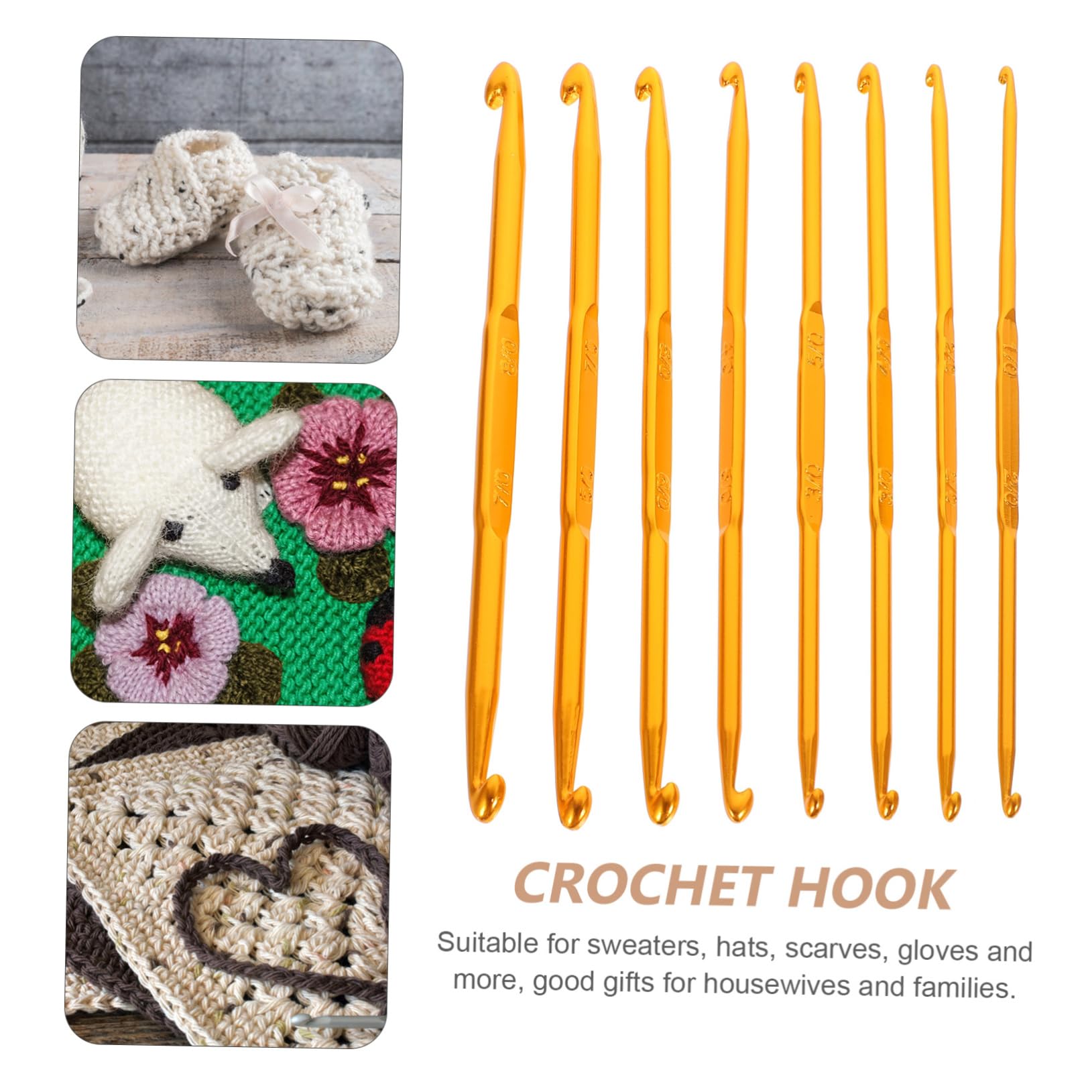 HOODANCOS 40pezzi Ganci Uncinetto Doppia Estremità Leggero Strumenti Di Lavoro Maglia Ergonomici Per Progetti Creativi Casa