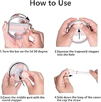 Vista 86 de Silicone Spill Stopper Set Compatible with Stanley Cup 2.0 30oz & 40oz with Straw Cover, Set of 4