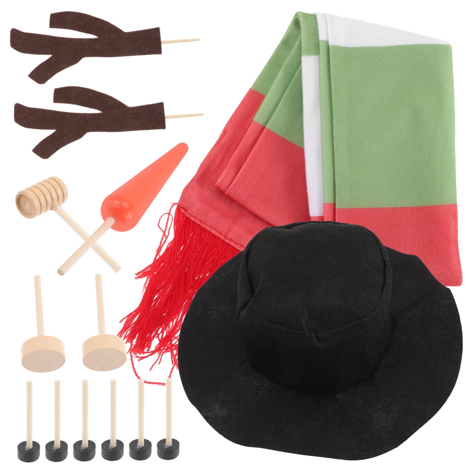 CIMAXIC Xmas Snowman Decor Set Boys and Girls Snowman Hat Scarf Festive Christmas Props