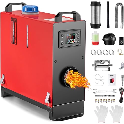 ChuBu Diesel Heater All in One 8KW 12V-24V Portable Diesel Air Heater with Muffler, Remote Control, LCD Monitor, Fast Heating Defrost Defog for Campers, Truck, RV, Boat, Garage