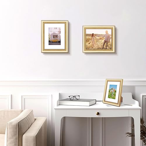 Miniatura 3 de Golden State Art, Marco de fotos adornado de 8 x 10 pulgadas para fotos de 5 x 7 pulgadas con paspartú o impresiones de 8 x 10 pulgadas sin