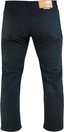 602 Mens Black Motorbike Jeans Stretchable Armaid Lined Abrasion Resistant, W36 L30