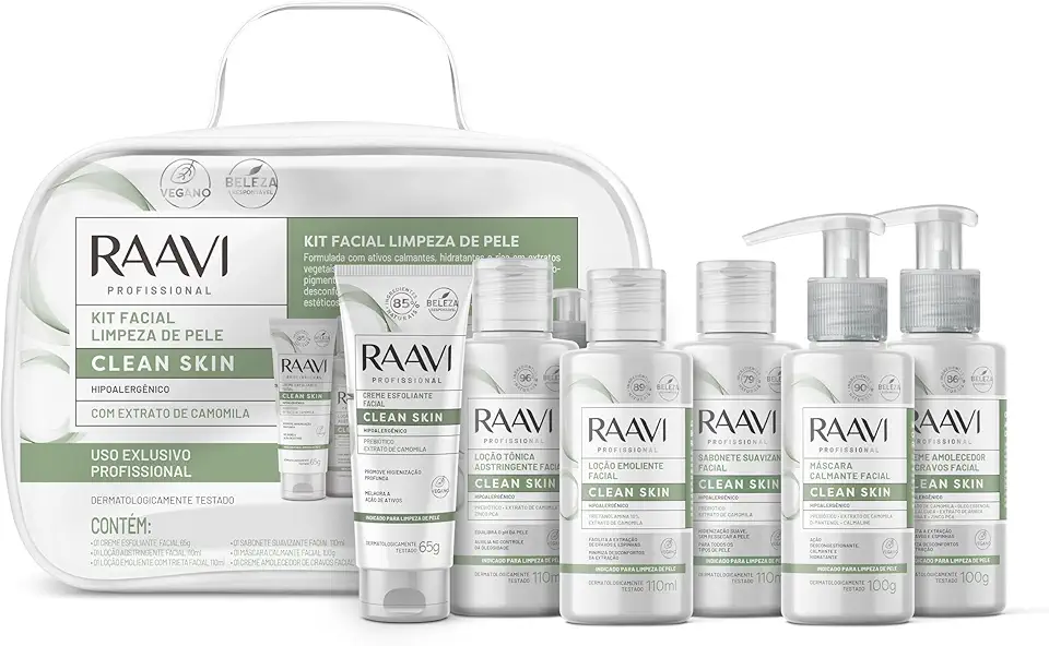 Kit Facial Limpeza De Pele Clean Skin Raavi