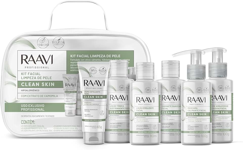 Kit Facial Limpeza De Pele Clean Skin Raavi