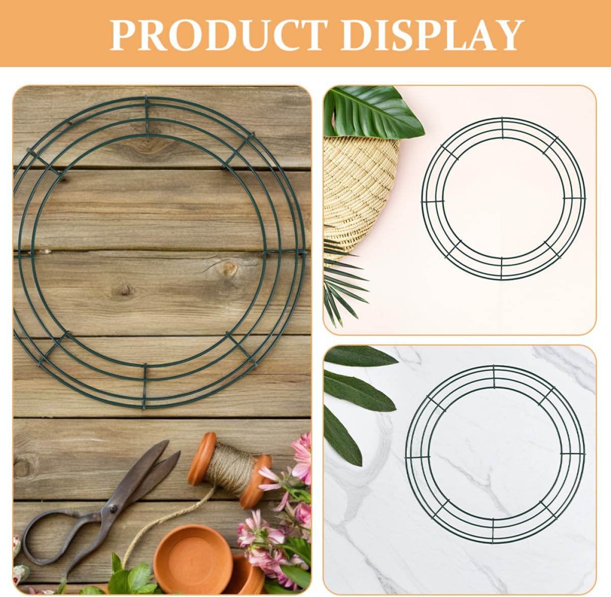 Zerodeko 2pcs Metal Floral Wreath Hoops Frames for Flower Wreaths for Christmas and Wedding Decorations Easy to Your Favorite Decor