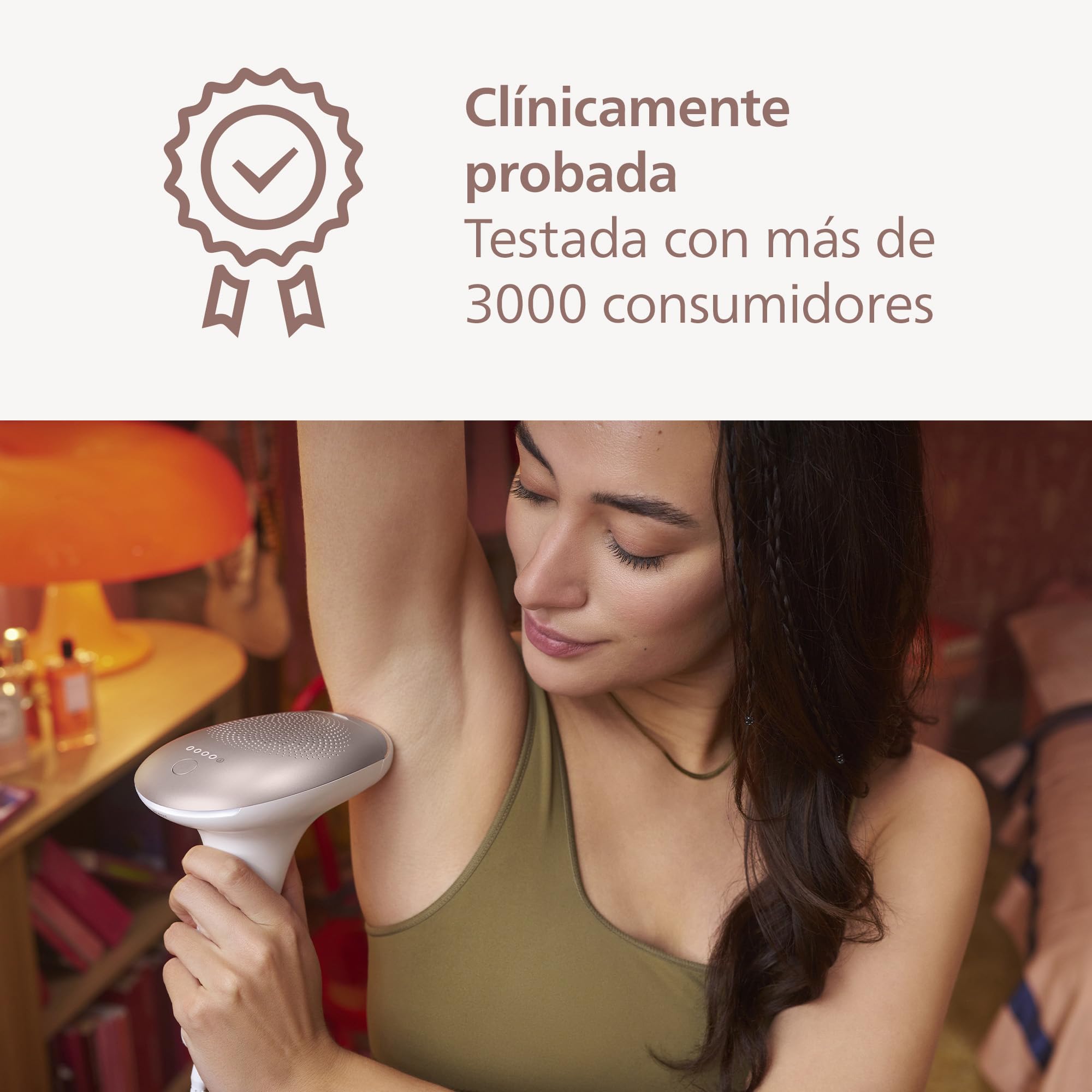 Philips Lumea serie 7000, dispositivo de depilación IPL, alternativa de depilación láser con lápiz recortador compacto satén, 3 accesorios para el cuerpo, la cara y la zona del bikini, BRI923/00