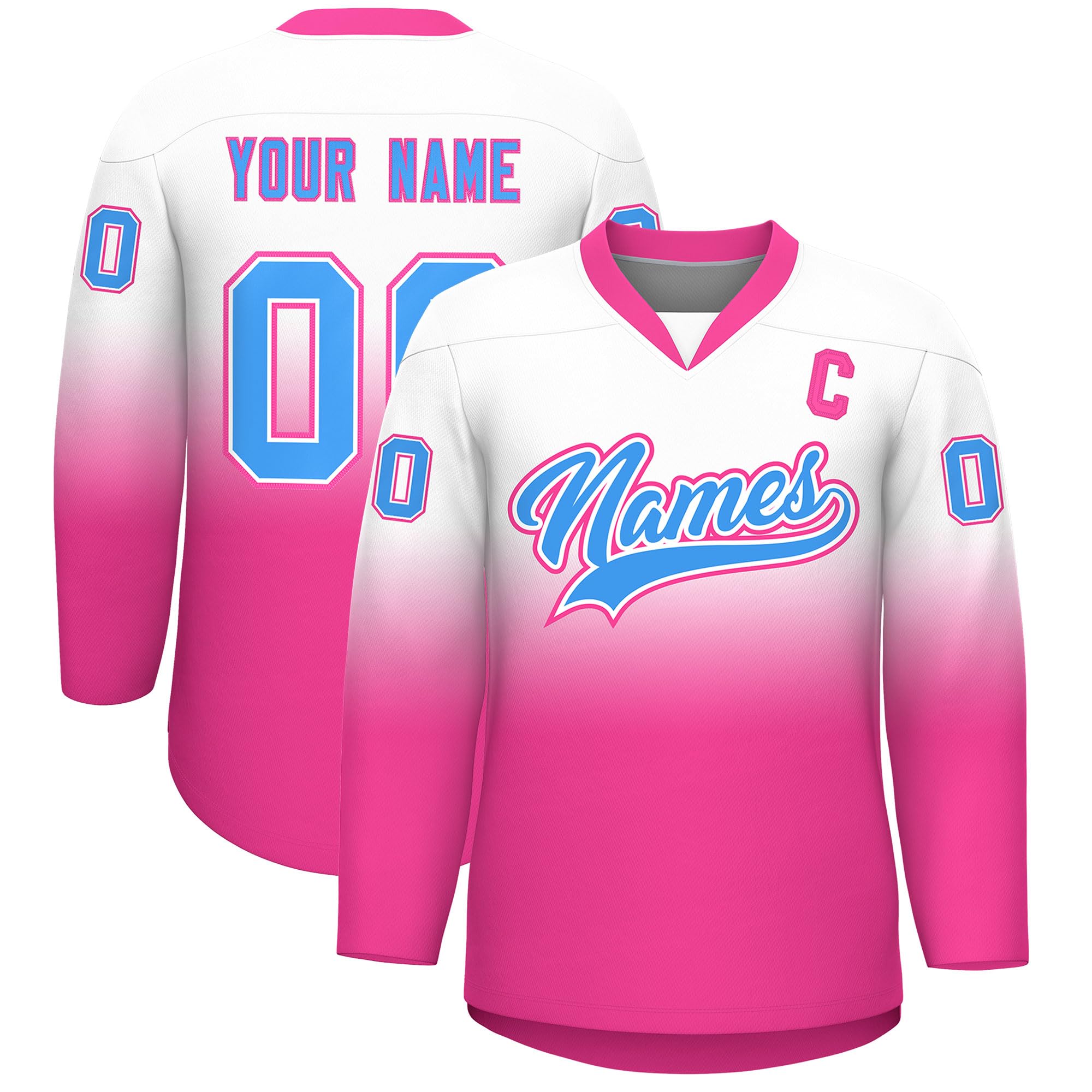 KXK Personalized V-Neck Hockey Jerseys for Men Youth,Custom Hockey Uniform Stitched or Printed Name Number Logo